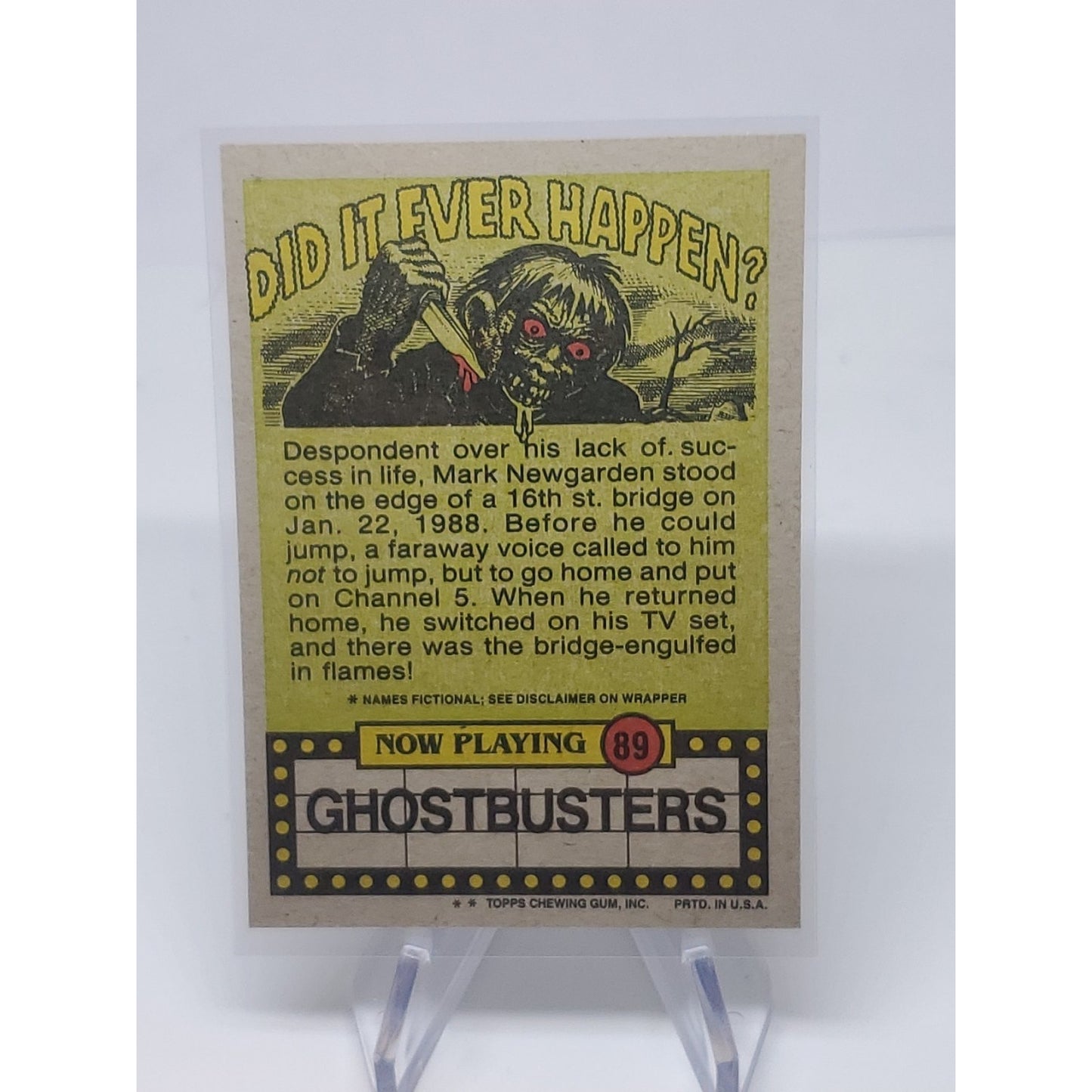 1988 Topps Fright Flicks #89 Man, My Dogs Are Killing Me! Ghostbusters