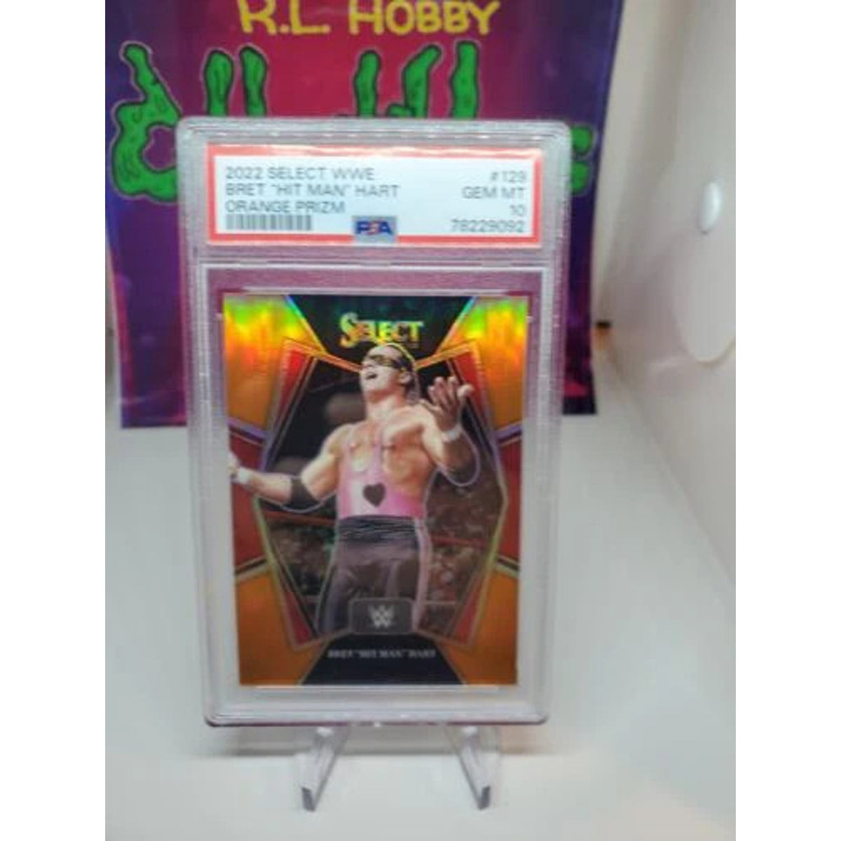 Bret Hitman Hart 2022 Select WWE Premier Level Orange /35 PSA 10 POP 1 FIRST ED