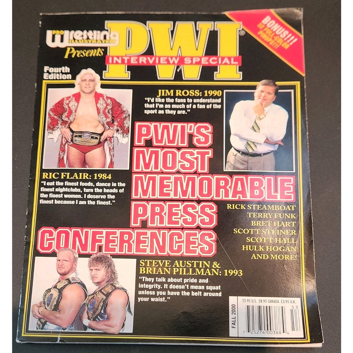 Pro Wrestling Illustrated Mag Stone Cold Ric Flair Fall 2000