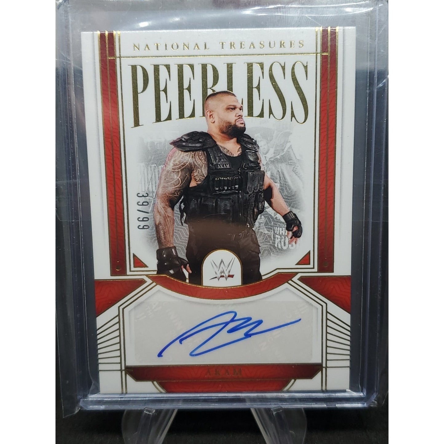 2024 Panini National Treasures WWE - Peerless Signatures Akam #PL-AKM /99 (AU)