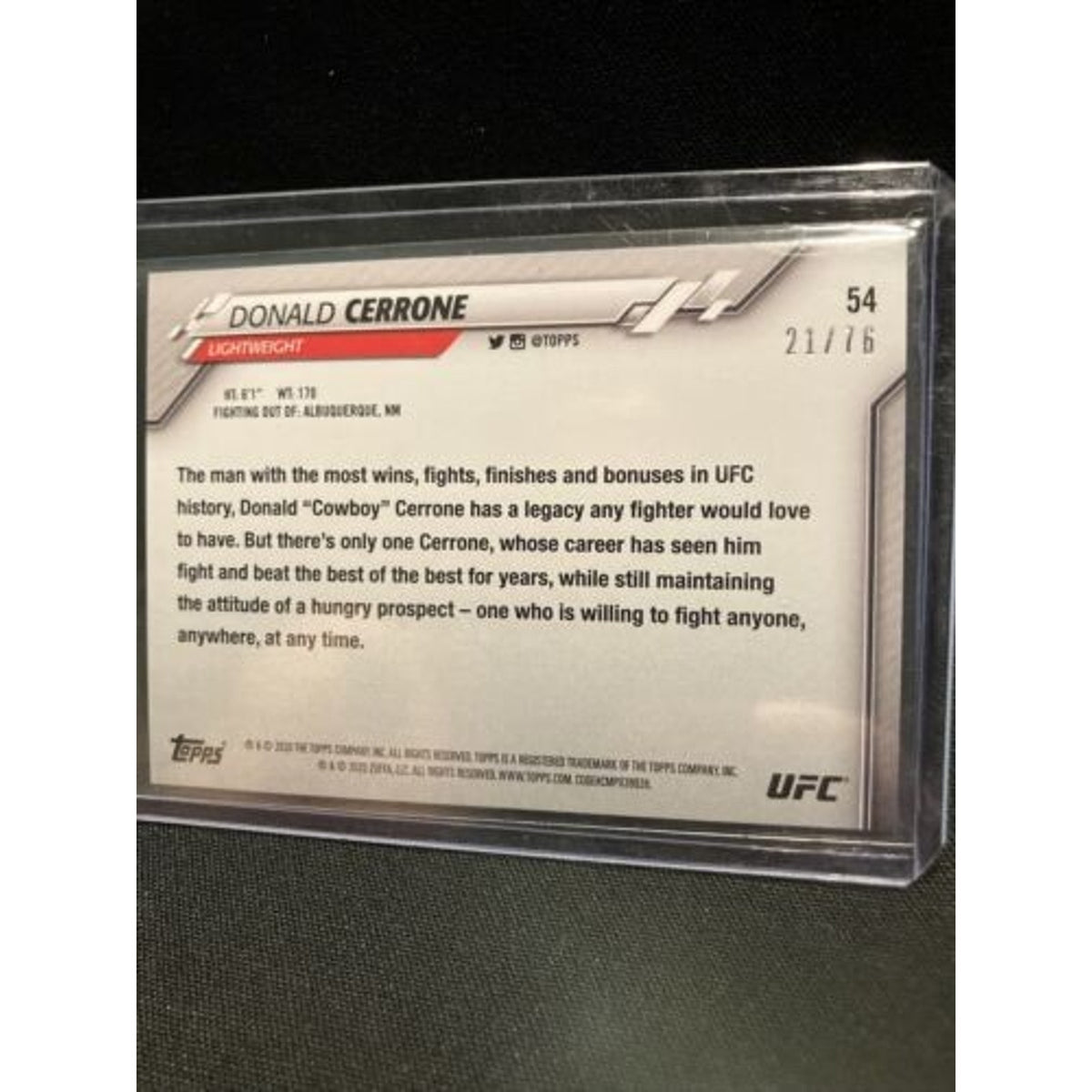 Donald Cerrone Independence Day Number 21/76 - Mint Pack Fresh - Legend