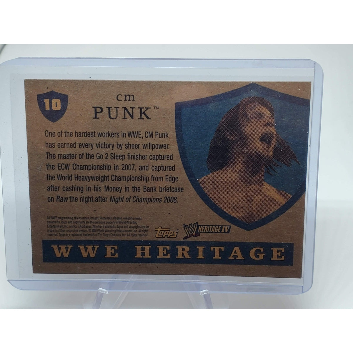 CM Punk 2008 Topps Heritage WWE #10 World Wrestling Entertainment Trading Card