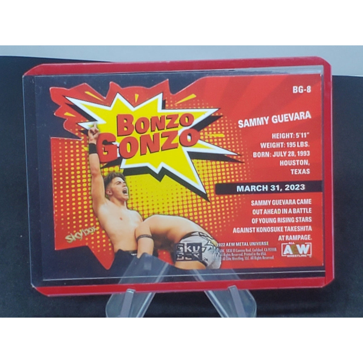 2022 AEW Metal Universe Bonzo Gonzo Die Cut Sammy Guevara BG-8