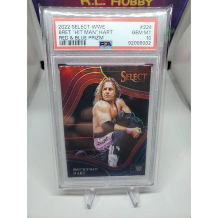 2022 Select WWE Bret Hit Man Hart Ringside RED & BLUE PRIZM GRADED PSA 10 PO