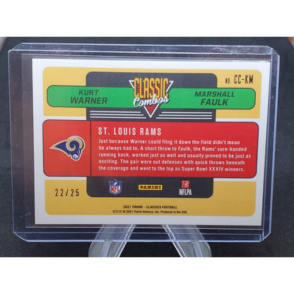 2021 Panini Classics - Classic Combos Marshall Faulk, Kurt Warner #CC-KM Purple