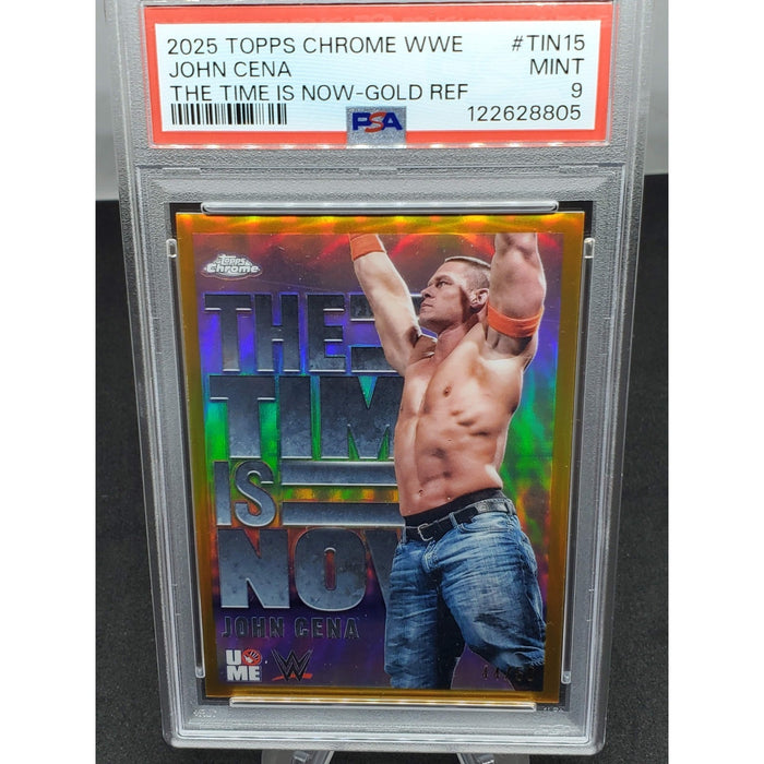2025 TOPPS CHROME WWE -- John Cena The Time Is Now Gold Refractor PSA 9 /50