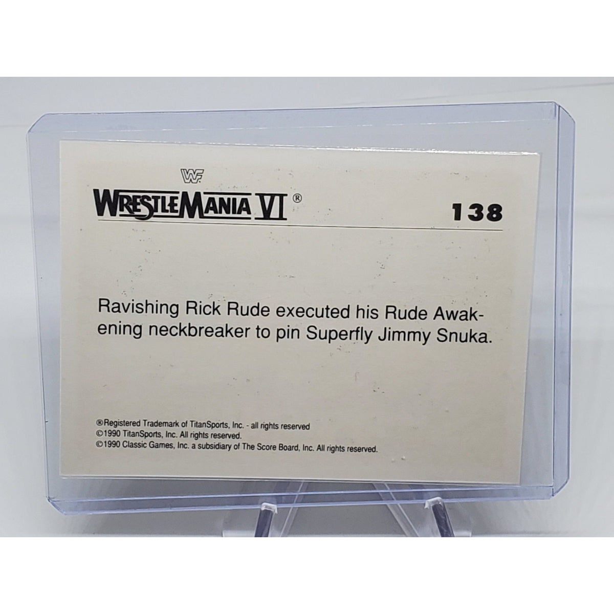 1990 Classic History of Wrestlemania #138 "Ravishing" Rick Rude / "Superfly" NM