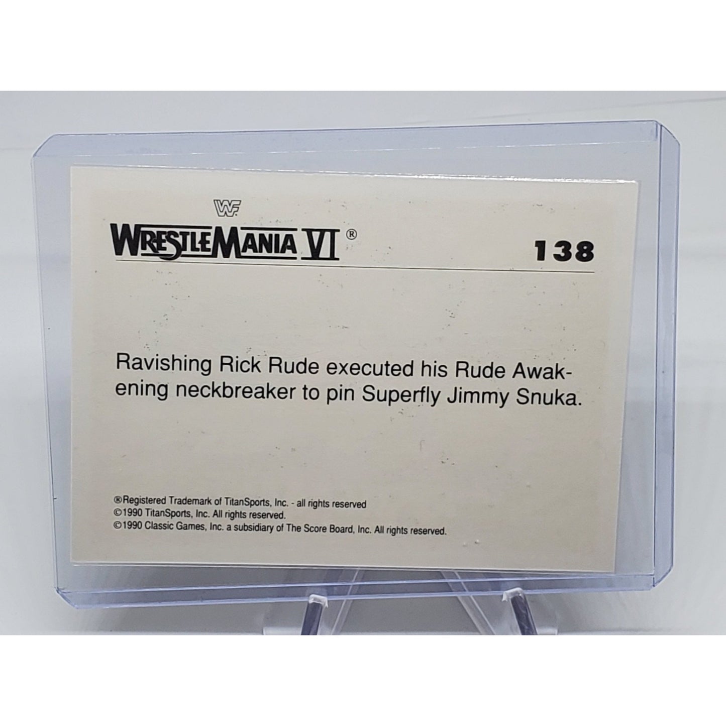 1990 Classic History of Wrestlemania #138 "Ravishing" Rick Rude / "Superfly" NM