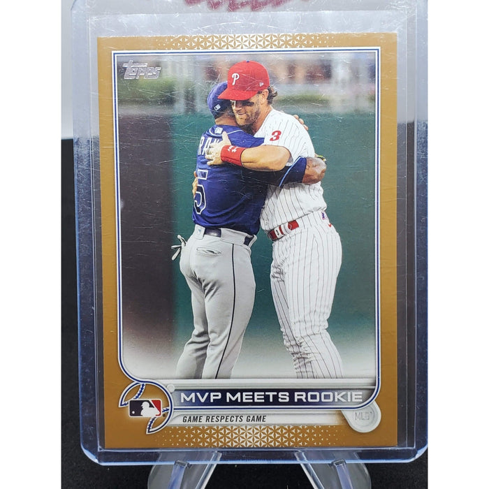 BRYCE HARPER WANDER FRANCO 2022 TOPPS GOLD PARALLEL 0369/2022 RAYS PHILLIES