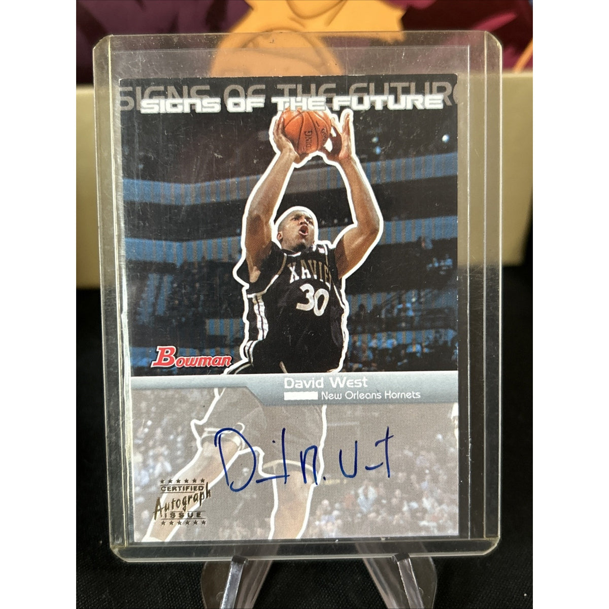DAVID WEST 2003-04 TOPPS BOWMAN SIGNS OF THE FUTURE ON CARD AUTO RC
