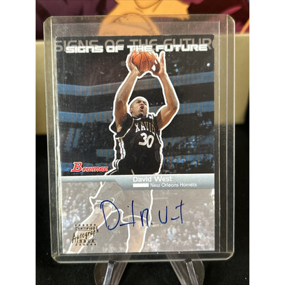 DAVID WEST 2003-04 TOPPS BOWMAN SIGNS OF THE FUTURE ON CARD AUTO RC