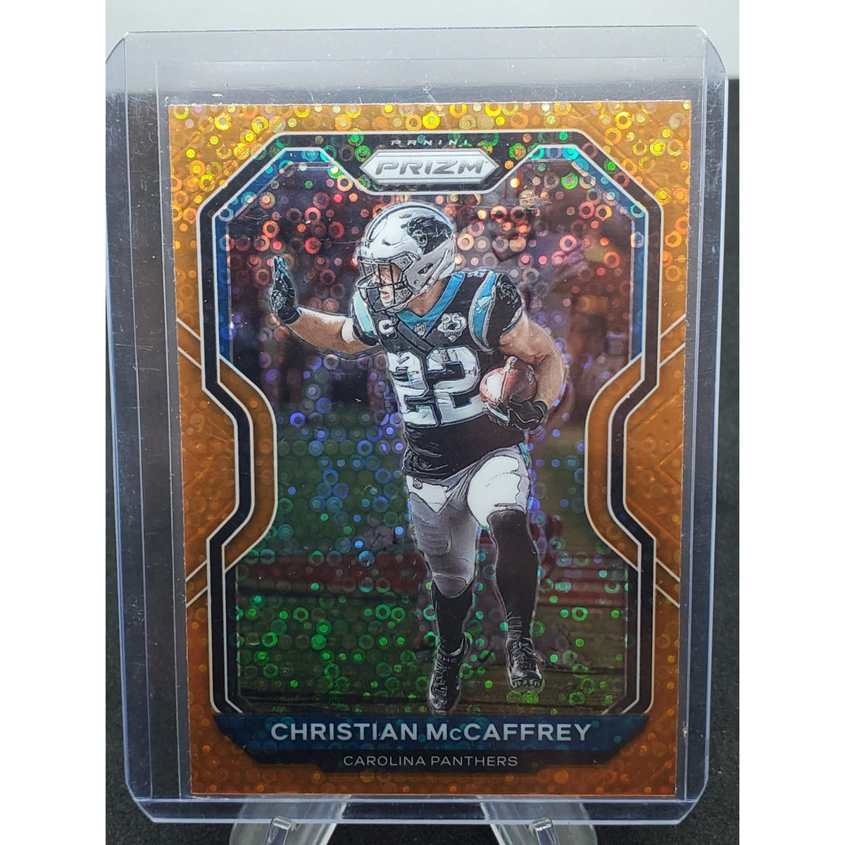 2020 Panini Prizm - Christian McCaffrey #237 Orange Disco Prizm