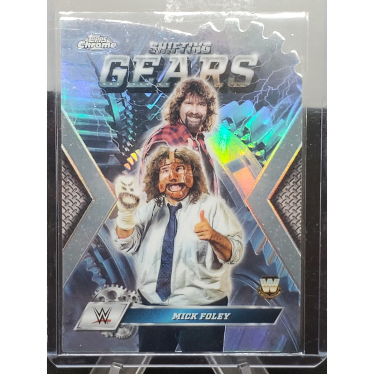 2025 Topps Chrome WWE Shifting Gears Die-Cut Refractor SG-MF Mick Foley – Legend