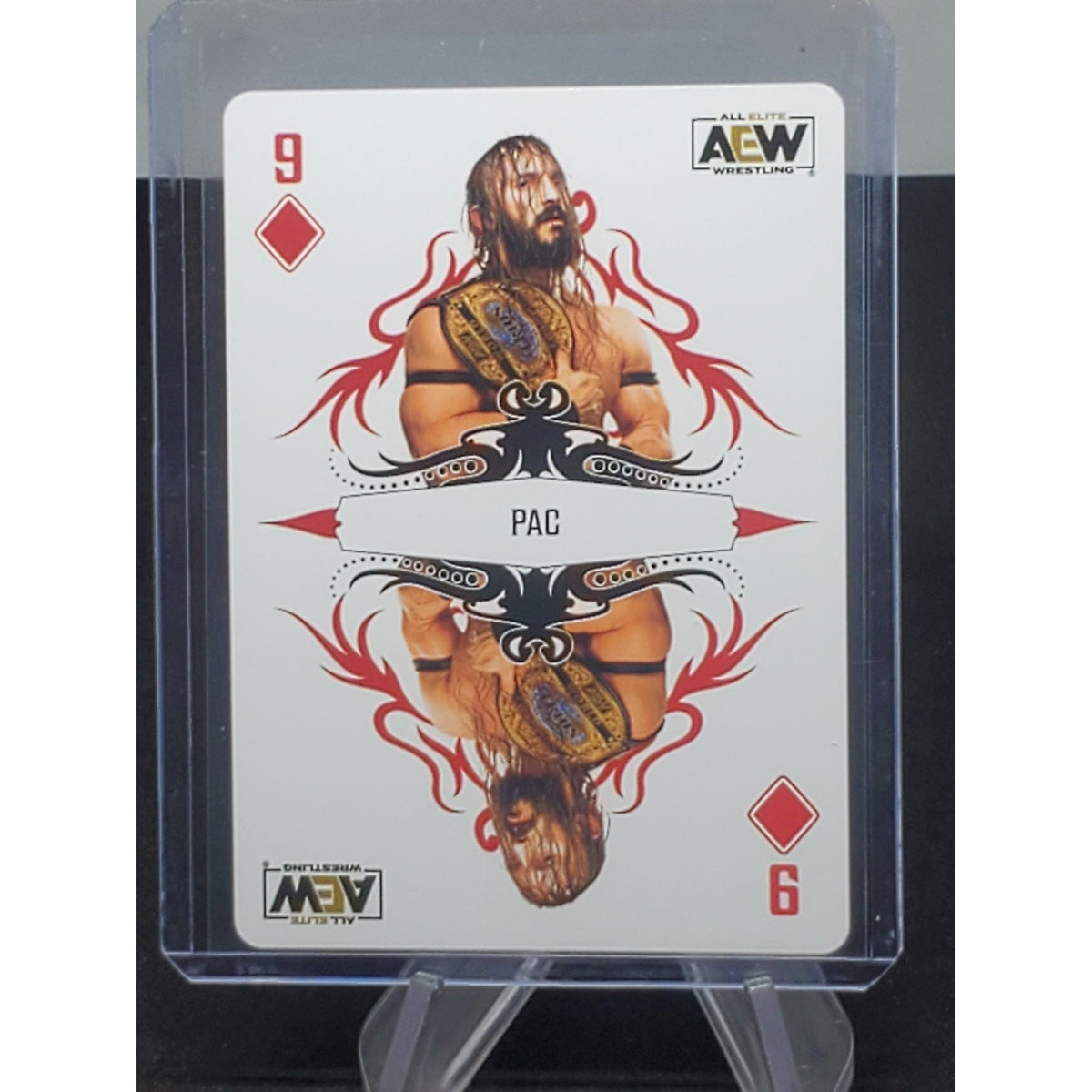 2023 AEW Upper Deck Pac Double or Nothing Nine of Diamonds Playing Card