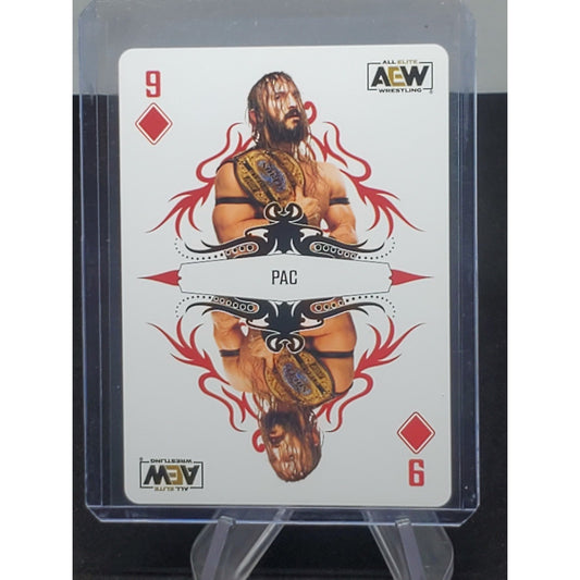 2023 AEW Upper Deck Pac Double or Nothing Nine of Diamonds Playing Card