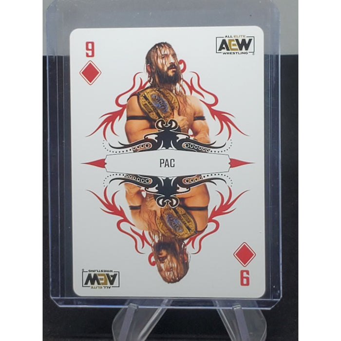 2023 AEW Upper Deck Pac Double or Nothing Nine of Diamonds Playing Card
