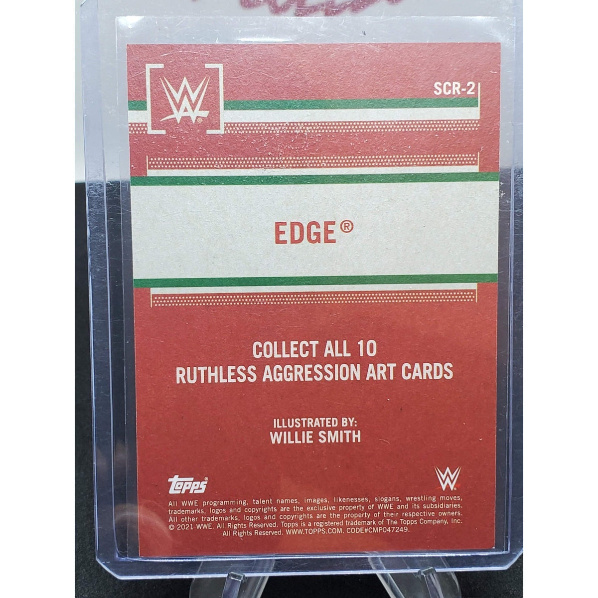 2021 Topps Heritage WWE SP # SCR-2 Edge Ruthless Aggression Art Card Ships Free