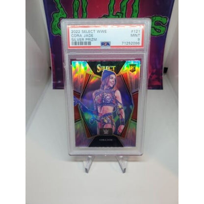 2022 PANINI Select WWE Cora Jade Premier Level Silver Prizm Rookie RC #121 PSA 9