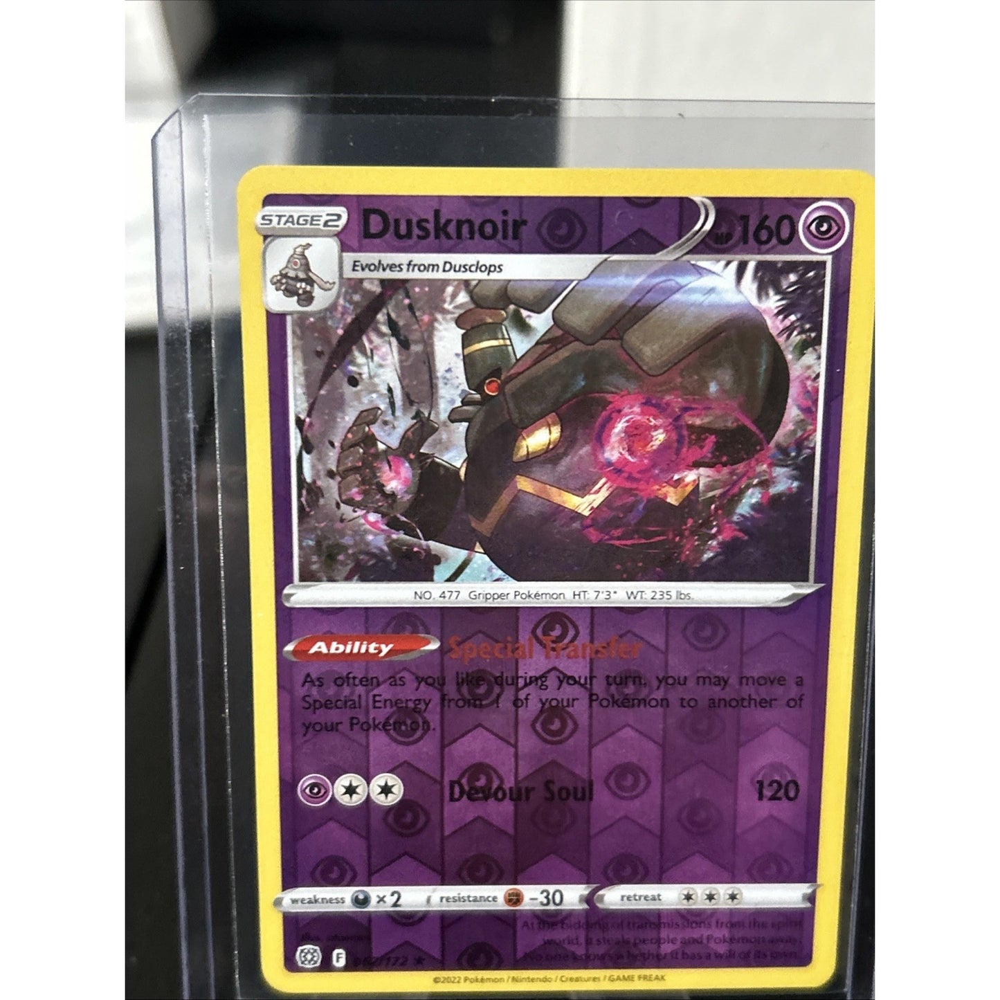 Pokemon TCG Dusknoir Sword & Shield: Brilliant Stars 062/172 Reverse Holo NM/M