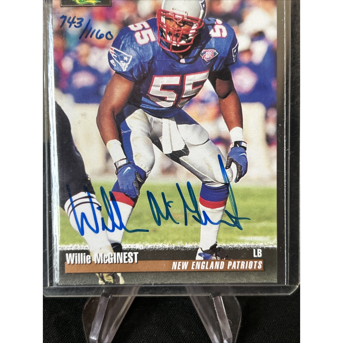 NEW ENGLAND PATRIOTS LEGEND WILLIE MCGINEST AUTOGRAPH CARD- PRO LINE 1995