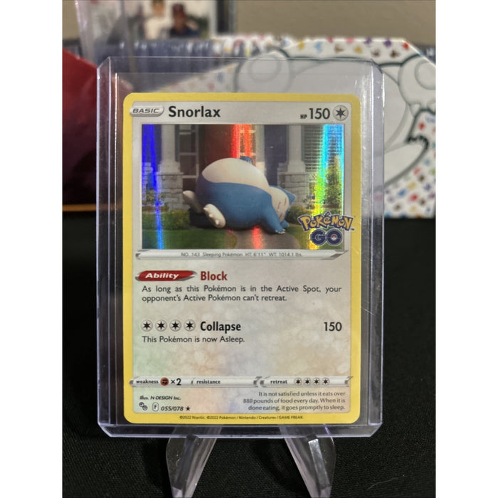Pokémon TCG Snorlax Pokémon GO 055/078 Holo - Top Loaded - Pack Fresh New