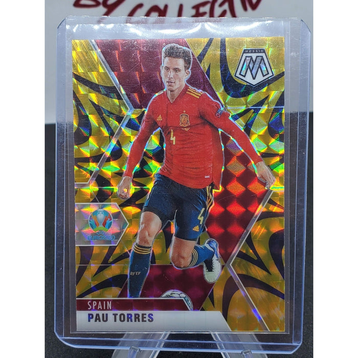 2021 Panini Mosaic UEFA Euro 2020 Pau Torres Spain Mosaic Gold Reactive #163