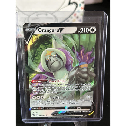 Pokémon TCG Oranguru V Astral Radiance 133/189 Holo Ultra Rare - Pack Fresh New