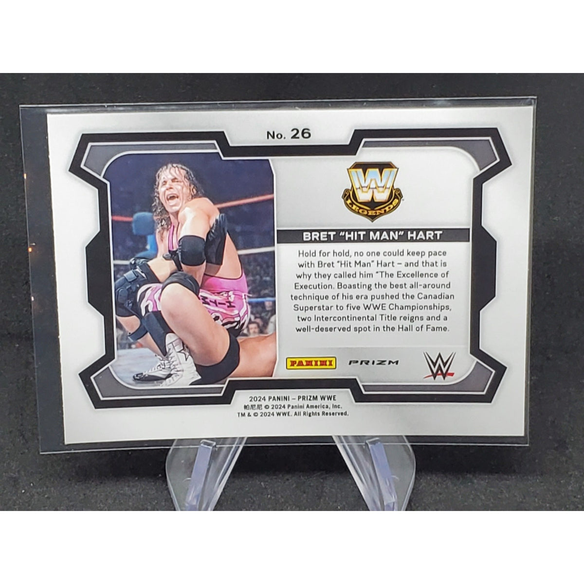 2024 Panini Prizm WWE #26 Bret "Hit Man" Hart Silver Prizms