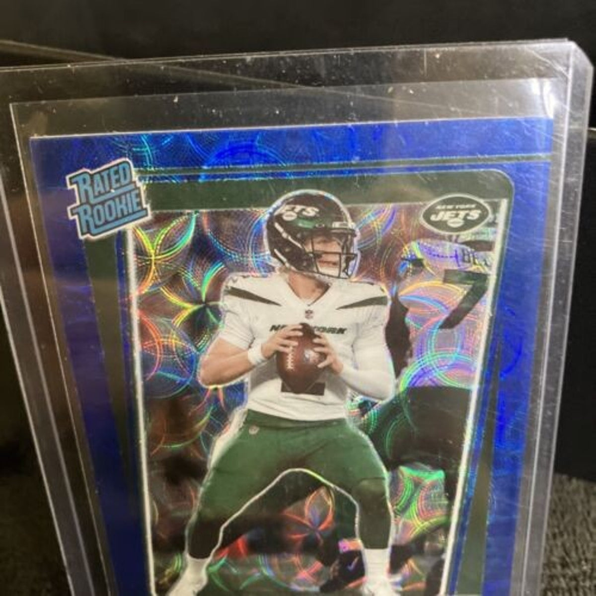 2021 Donruss Optic Zach Wilson Rated Rookie #202 Blue Scope Prizm Jets RC New