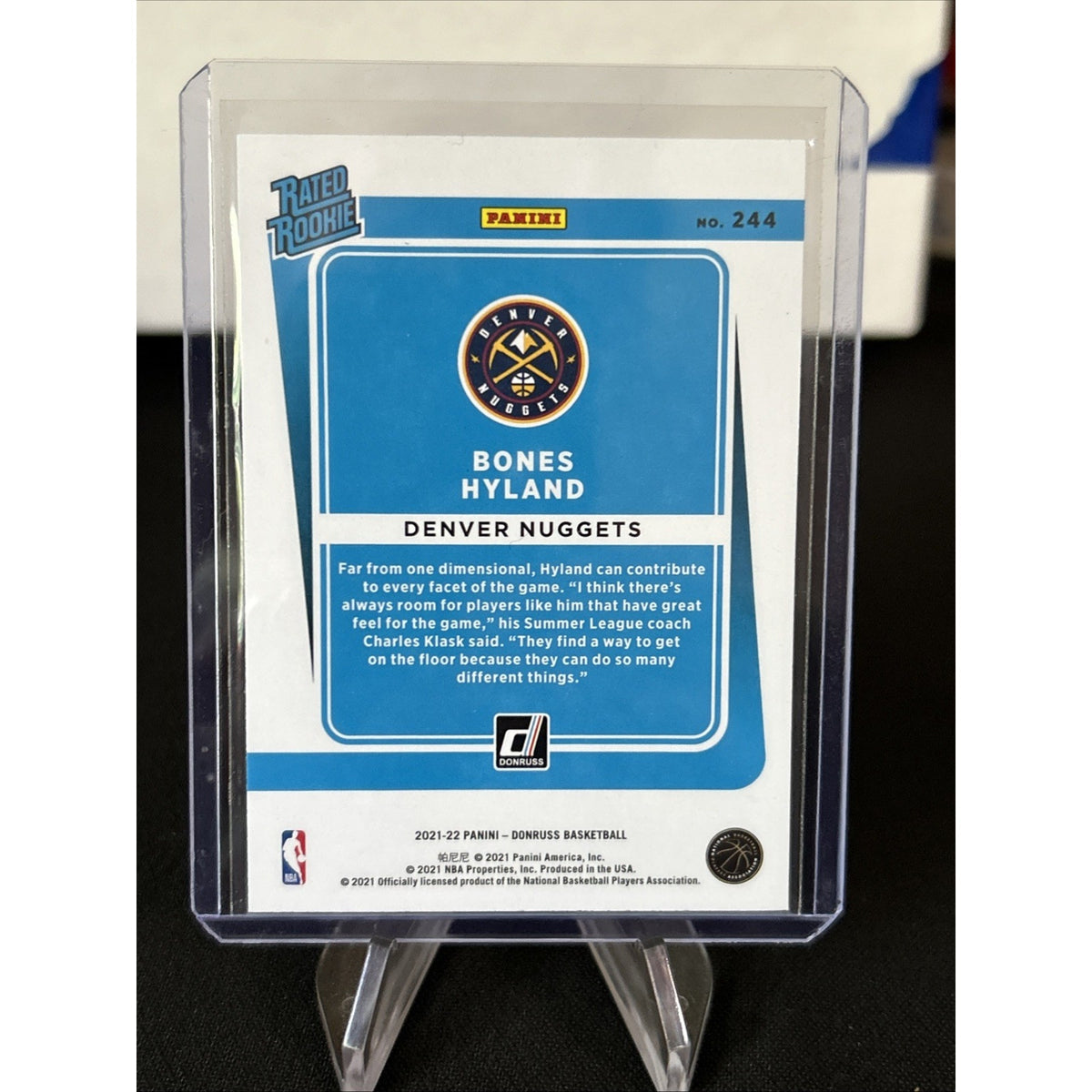 2021-22 Panini Donruss - Rated Rookie #244 Bones Hyland RC - Pack Fresh New