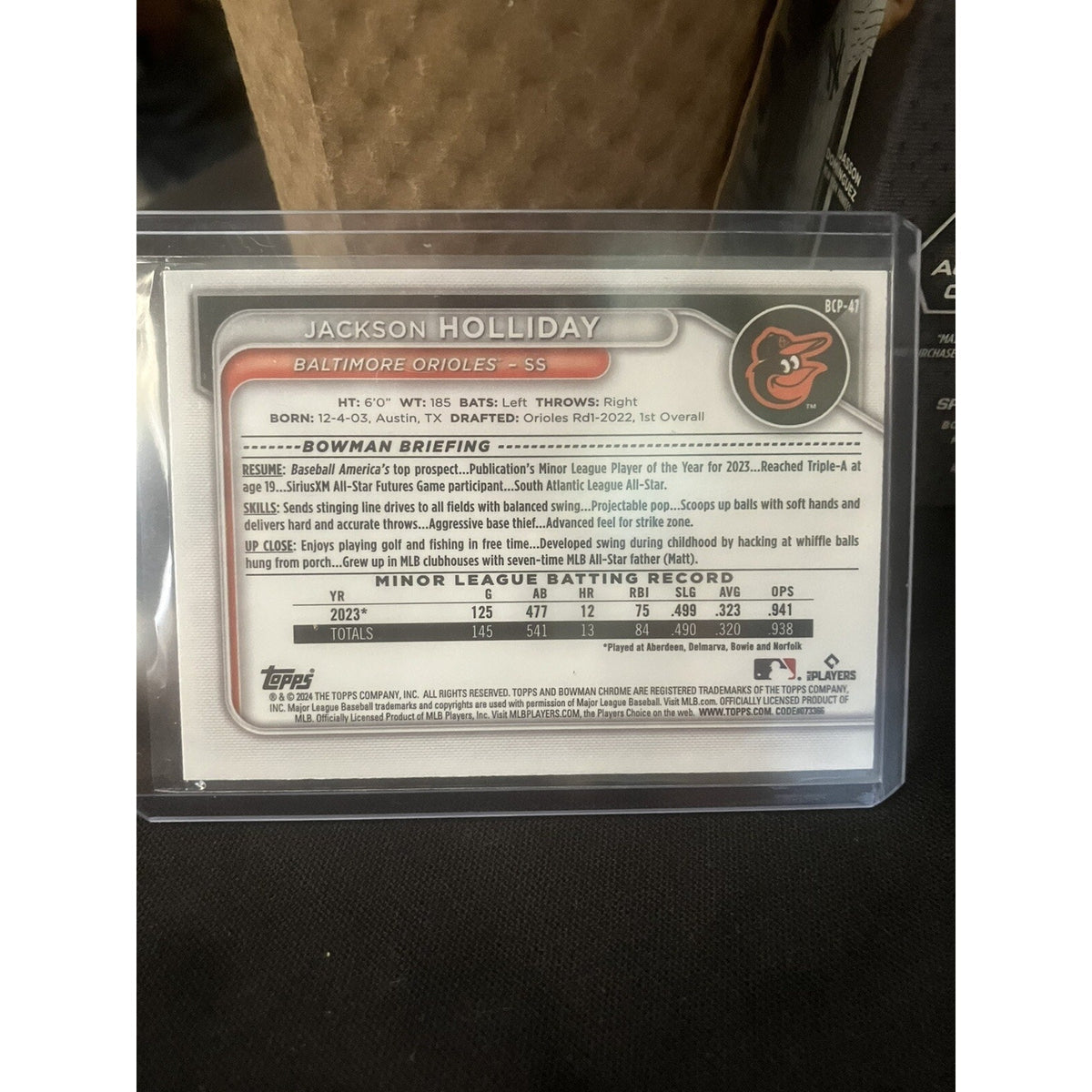 2024 Bowman Chrome Mega "Mojo Refractor" Jackson Holliday #BCP-47 Pack Fresh