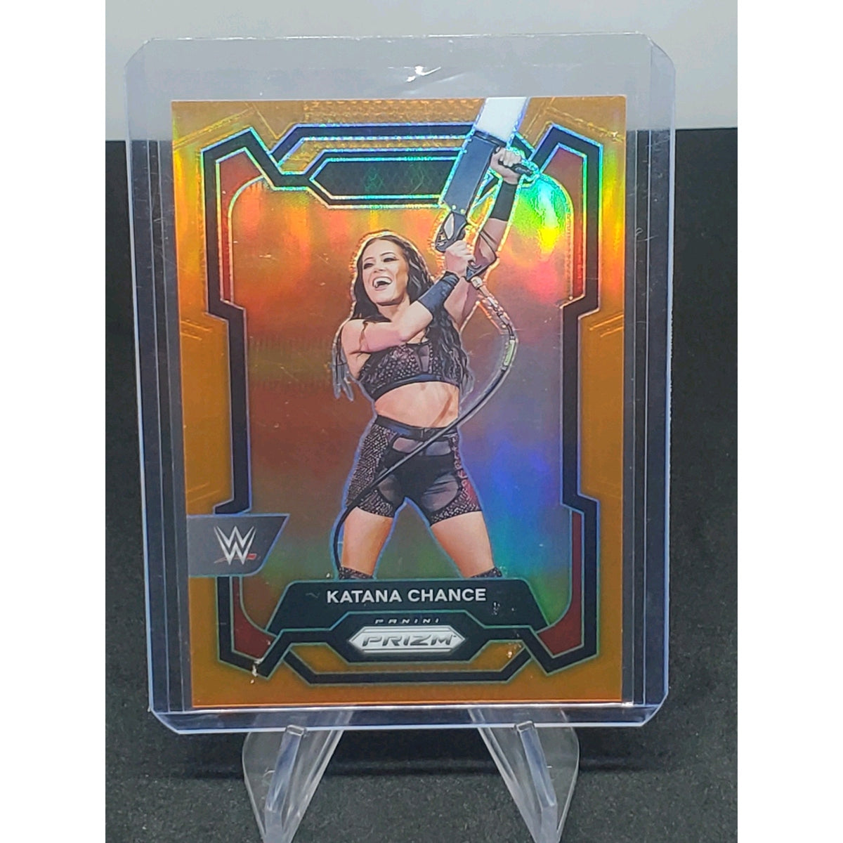 2024 Panini Prizm WWE Katana Chance Orange Prizm 55/99 #117