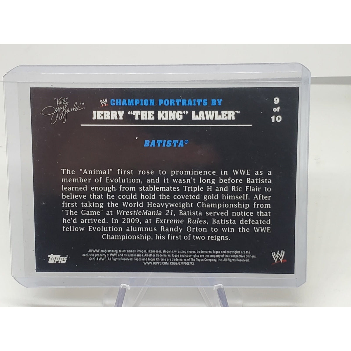 2014 Topps Chrome WWE Champion Portraits Batista 9 Of 10 Jerry The King Lawler