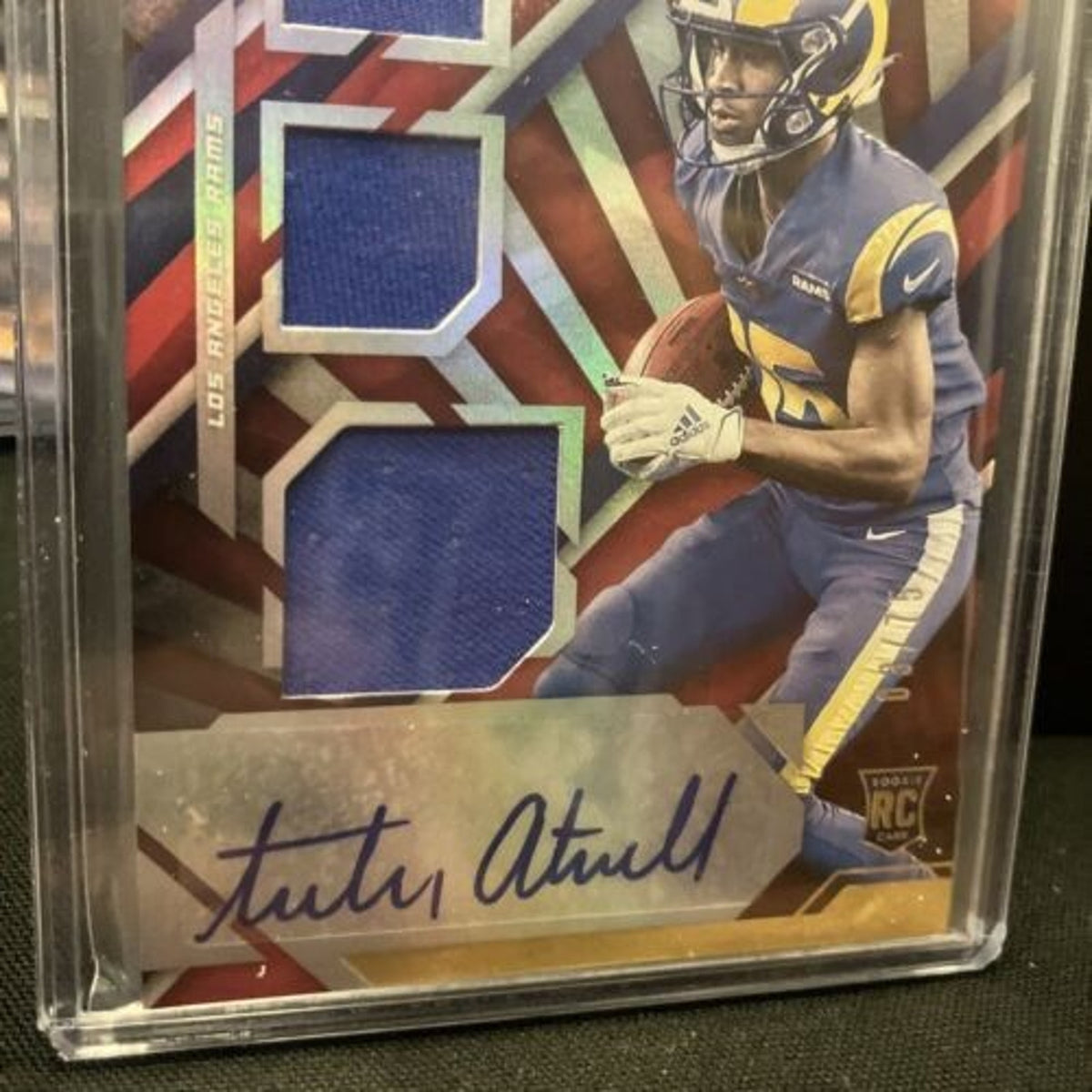 Triple patch auto Mail In Mint 2021 Panini Xr football Tutu Atwell New Red
