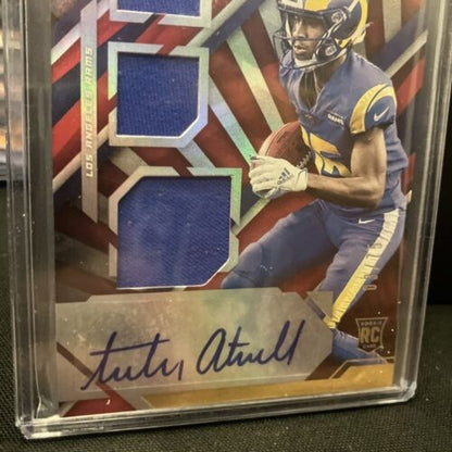 Triple patch auto Mail In Mint 2021 Panini Xr football Tutu Atwell New Red