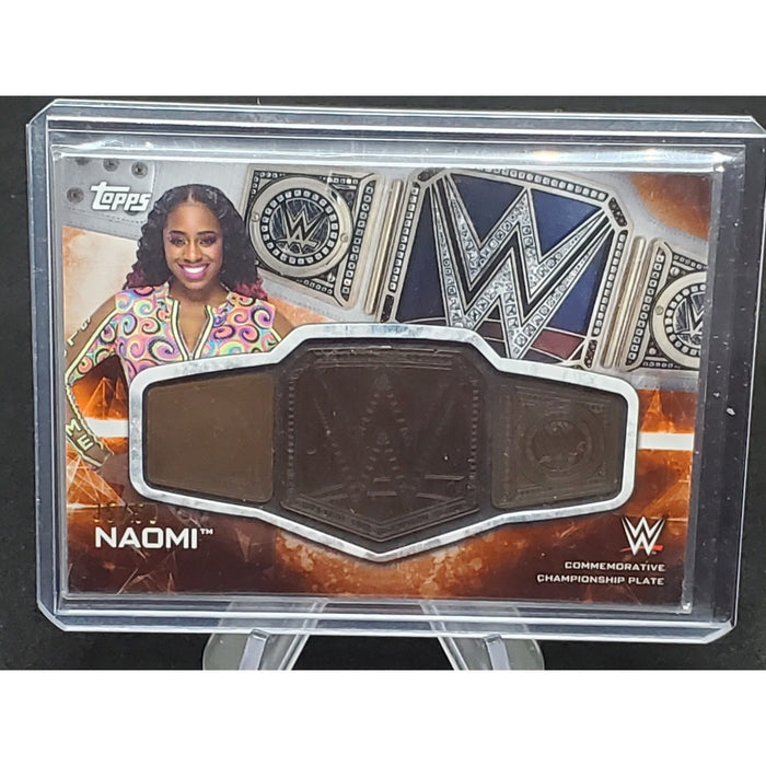 WWE Naomi 2018 Topps Silver SD Women's Title Belt Plate Relic Card SN #35 /50