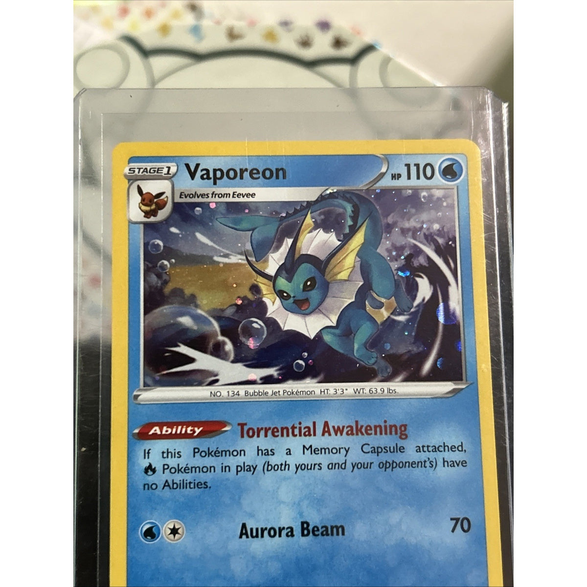 Vaporeon 030/185 Vivid Voltage COSMO Holo Promo Eevee Collection 2021 - Pack New