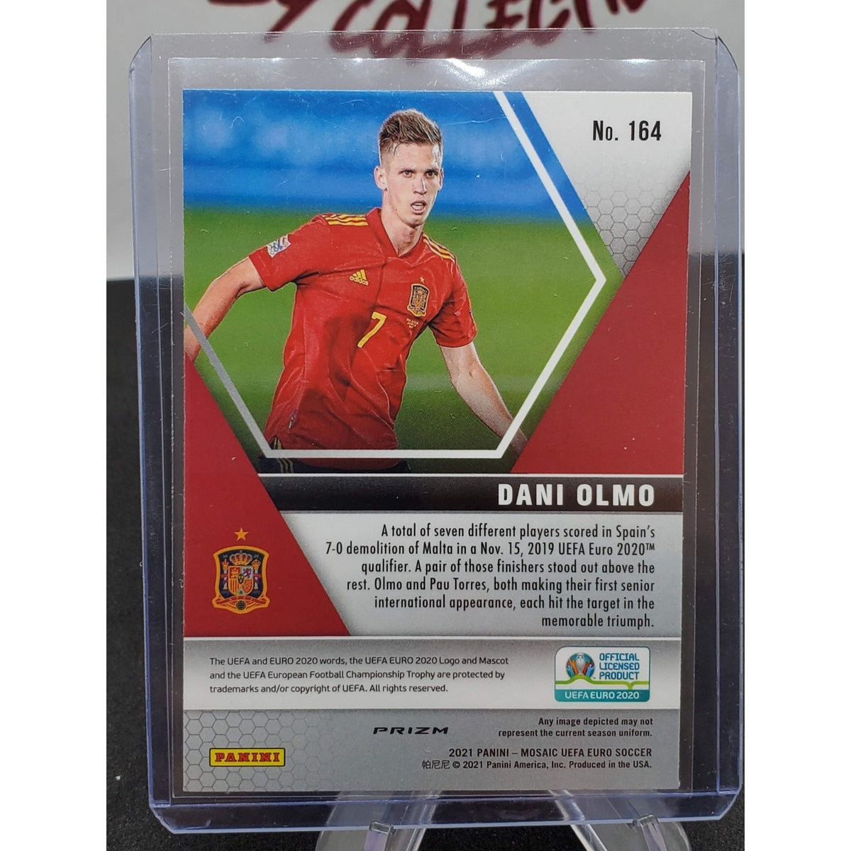 Dani Olmo 2021 Panini Mosaic UEFA Euro Pink Camo PRIZM #164 Rookie RARE