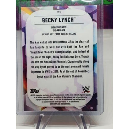 BECKY LYNCH 2020 TOPPS WWE CHROME VARIATION REFRACTOR CARD #IV-6