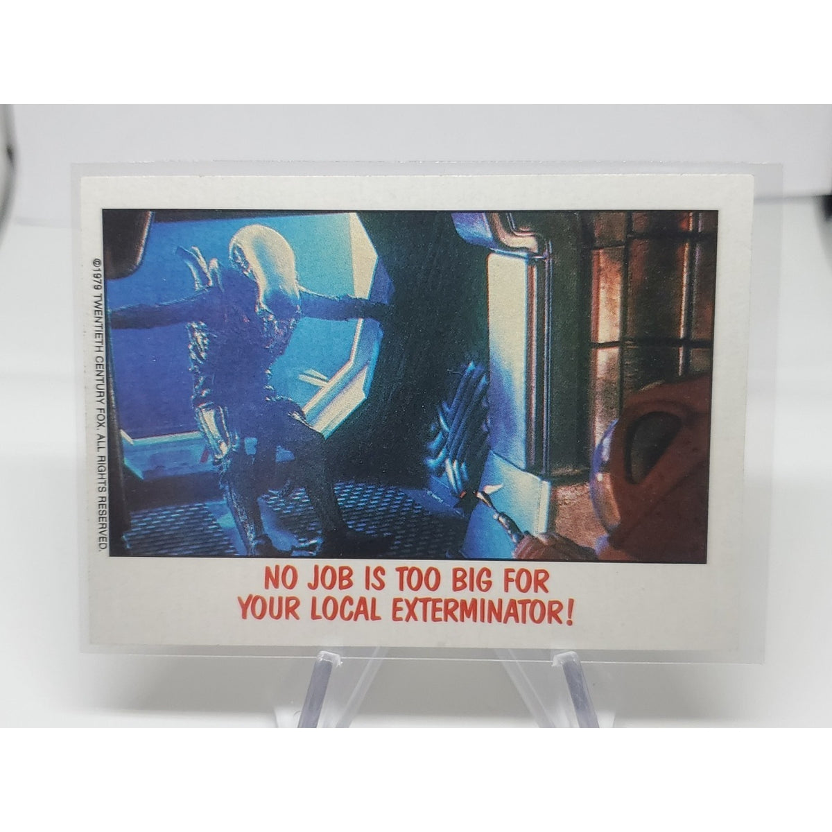 1988 Topps Fright Flicks #40 No Job is Too Big Local Exterminator! Alien