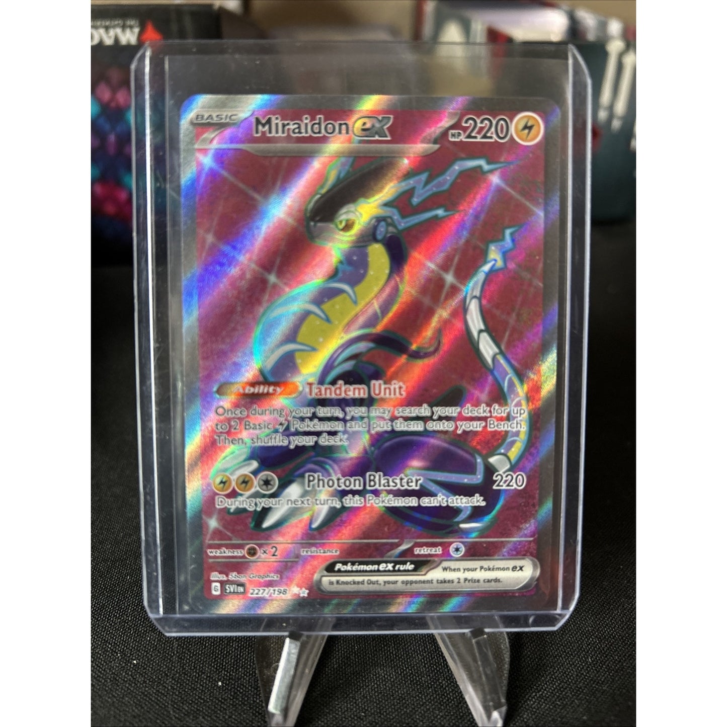 Miraidon ex 227/198 Sv01: Scarlet & Violet Base Set Holo / Pack Fresh New