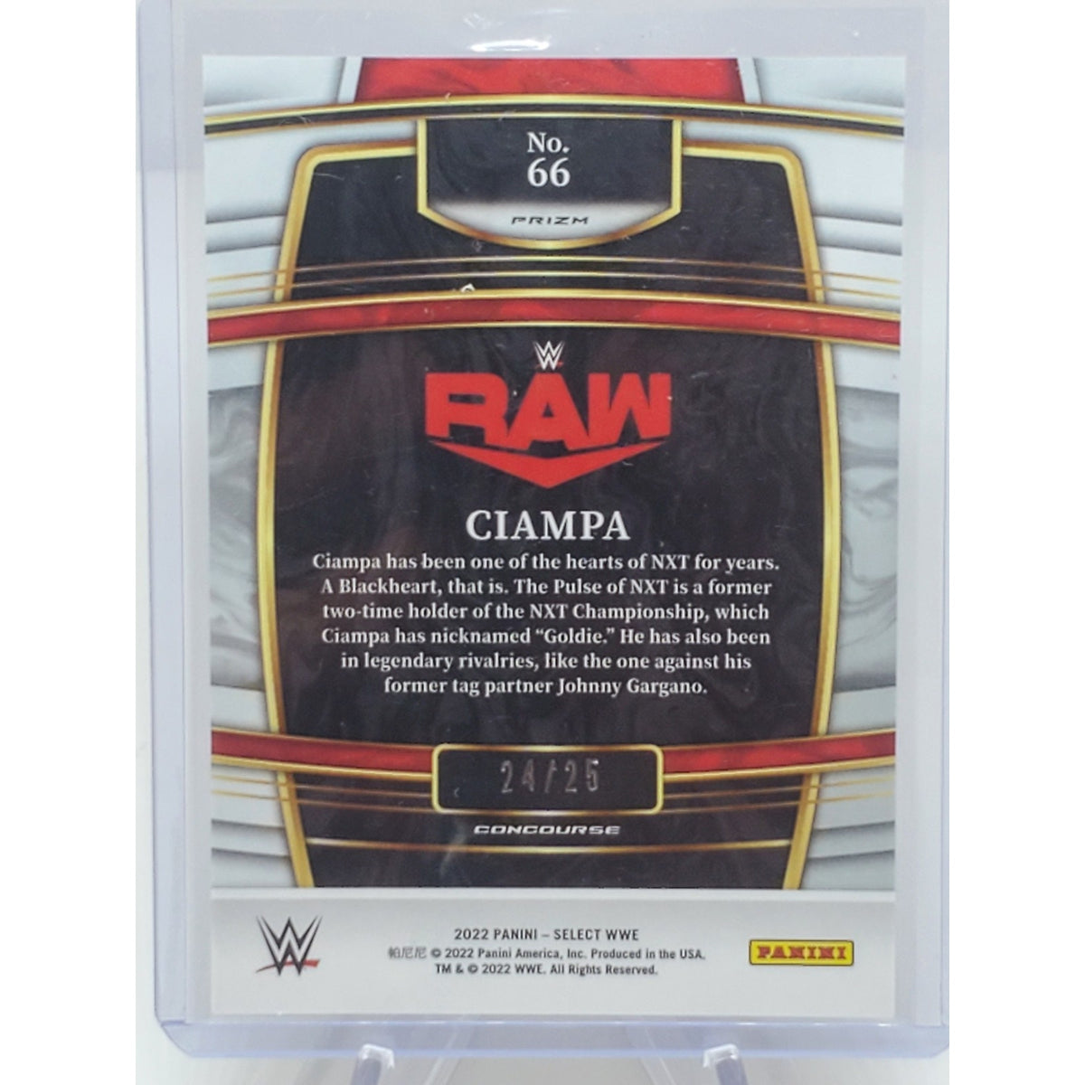 2022 Panini Select WWE Concourse Tie-Dye Prizm #'d /25 Ciampa No. 66