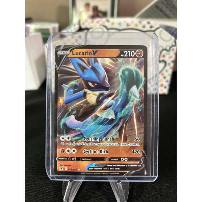 Lucario V 078/189 Swsh10: Astral Radiance Holo - Top Loaded - Pack Fresh New