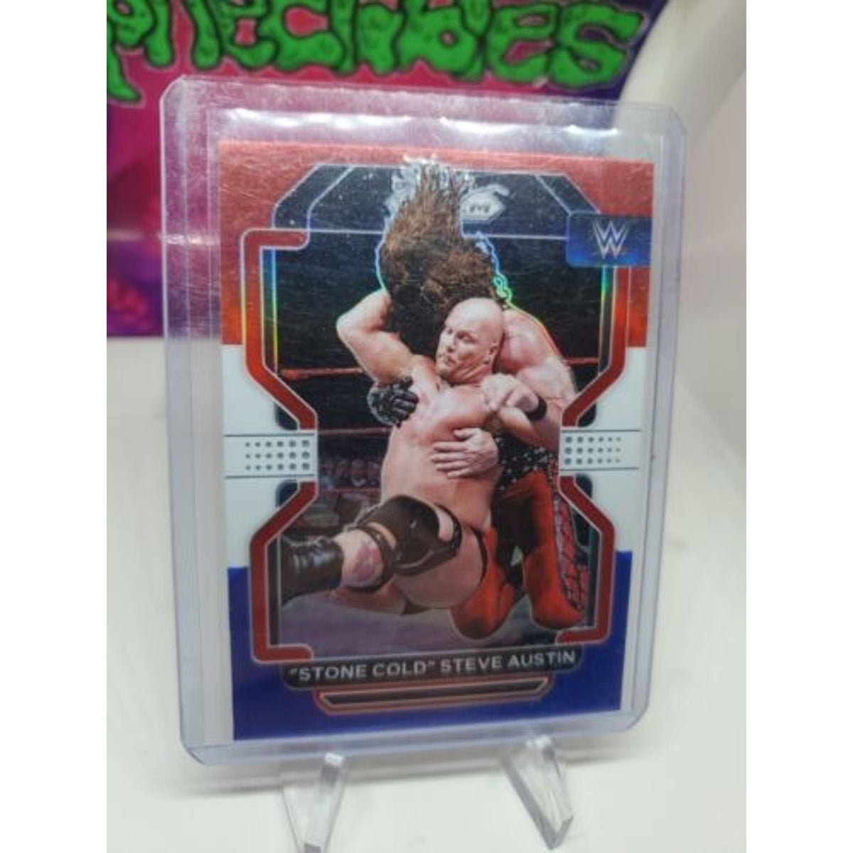 2022 Panini Prizm WWE Red White Blue Stone Cold Steve Austin #192 SSP Rare
