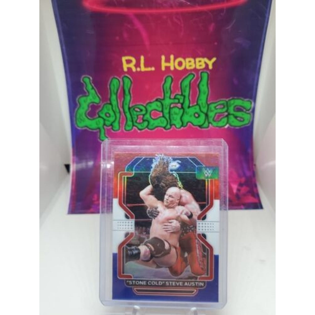2022 Panini Prizm WWE Red White Blue Stone Cold Steve Austin #192 SSP Rare