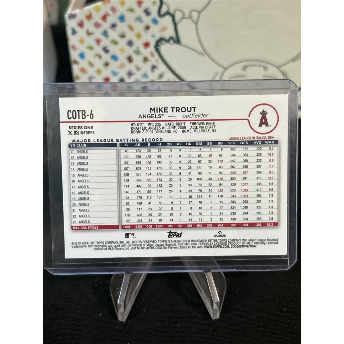 2024 Topps Series #1 COTB-6 Mike Trout Companion Super Box Exclusive LA Angels