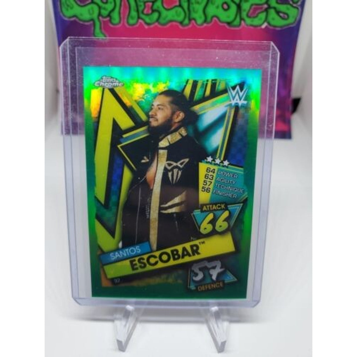 Santos Escobar WWE Topps 2021 Slam Attax Card SP #/50 GREEN PARALLEL