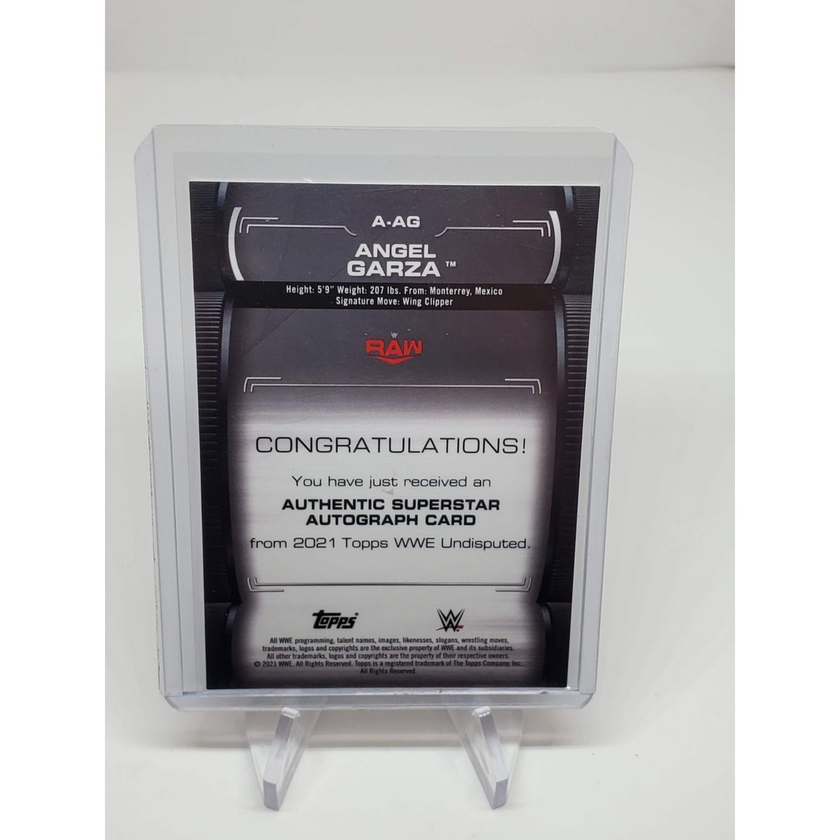 Angel Garza 2021 Topps WWE Undisputed /50 Green Superstar Auto A-AG Autograph