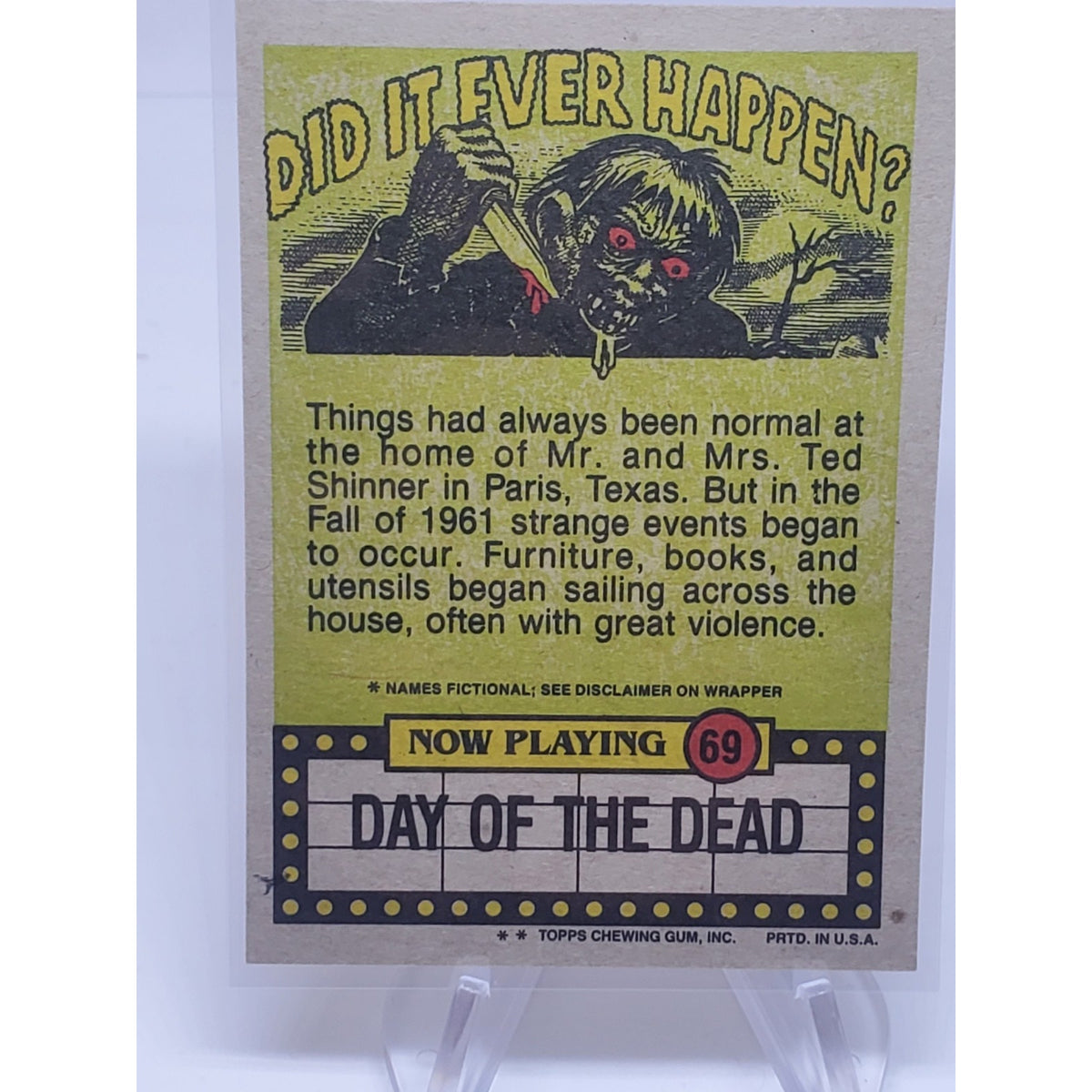Fright Flicks 1988 Topps Card #69 (NM) ~ Day of the Dead Horror Movie Scene