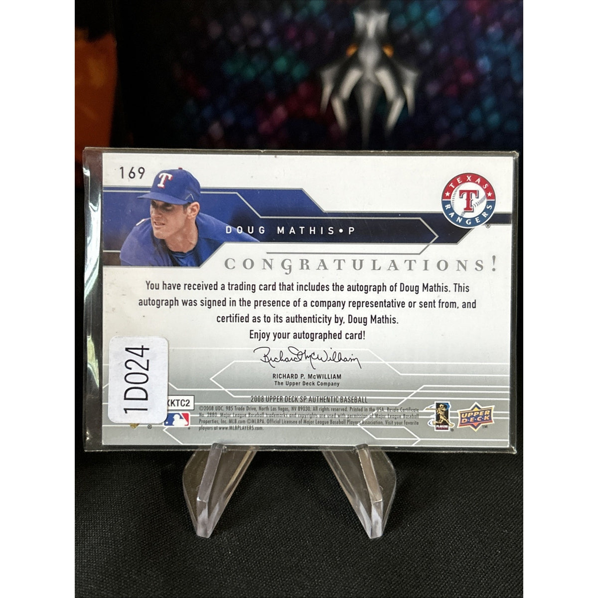 2008 SP Authentic Rookie Auto /999 Doug Mathis #169 Rookie Auto RC